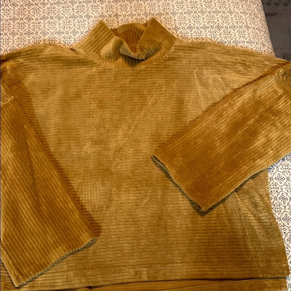 Madewell Texture & Thread Ribbed Top in Tan